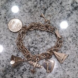 Vintage Charm Bracelet with Various Charms